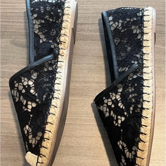 Valentino Black Lace Espadrille Flats - Picture 6 of 9
